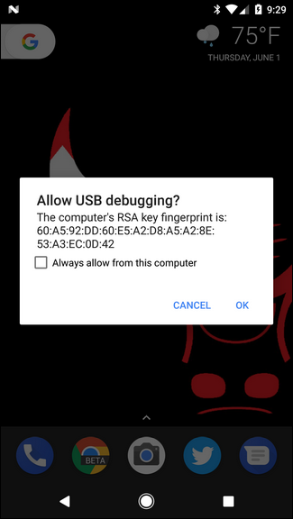 Allow USB debugging